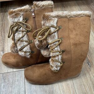 Brown Faux Fur Lined Women's Boots winter boots